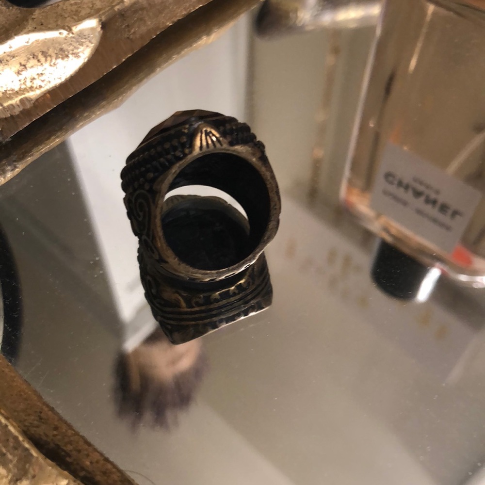 Amber Center Statement Ring - image 2